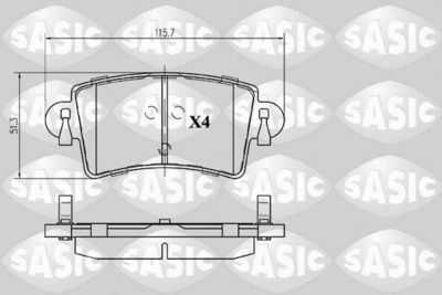 Комплект тормозных колодок, дисковый тормоз SASIC 6214013