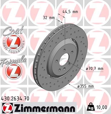 Bremžu diski ZIMMERMANN 430.2634.70