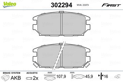 Bremžu uzliku kompl., Disku bremzes VALEO 302294
