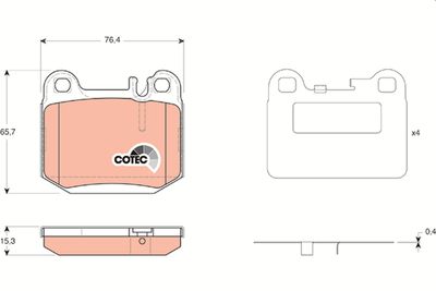 Bremžu uzliku kompl., Disku bremzes TRW GDB1457