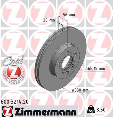 Тормозной диск ZIMMERMANN 600.3214.20