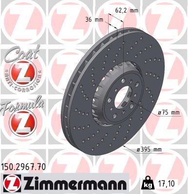 Bremžu diski ZIMMERMANN 150.2967.70