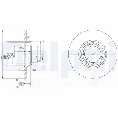 Тормозной диск DELPHI BG2533