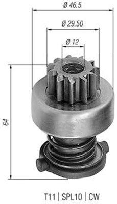 Ведущая шестерня, стартер MAGNETI MARELLI 940113020243