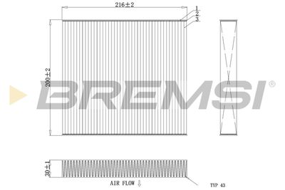 Фильтр, воздух во внутренном пространстве BREMSI FC0855