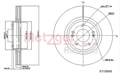 Тормозной диск METZGER 6110849