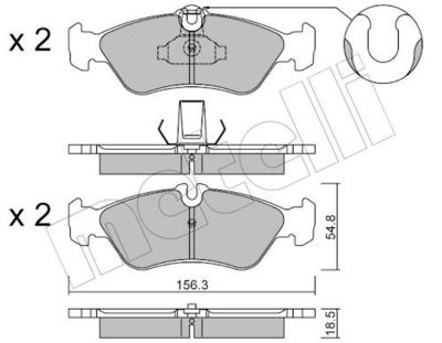 Bremžu uzliku kompl., Disku bremzes METELLI 22-0311-0