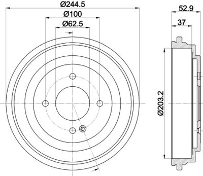 Тормозной барабан HELLA 8DT 355 303-431