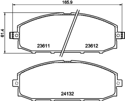 HELLA PAGID 8DB355010511 Bremžu uzliku kompl
