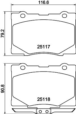Bremžu uzliku kompl., Disku bremzes HELLA PAGID 8DB 355 019-571