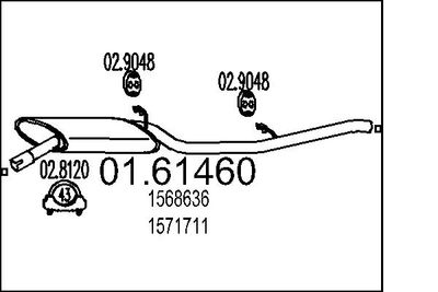 Глушитель выхлопных газов конечный MTS 01.61460