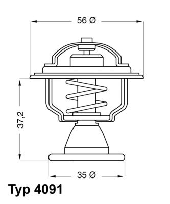 Termostats, Dzesēšanas šķidrums BorgWarner (Wahler) 4091.82D