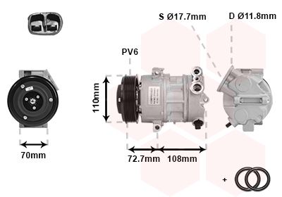 Компрессор, кондиционер VAN WEZEL 3700K419