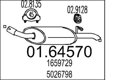 Глушитель выхлопных газов конечный MTS 01.64570