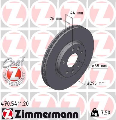 Тормозной диск ZIMMERMANN 470.5411.20