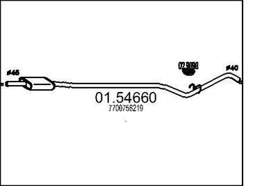 Средний глушитель выхлопных газов MTS 01.54660
