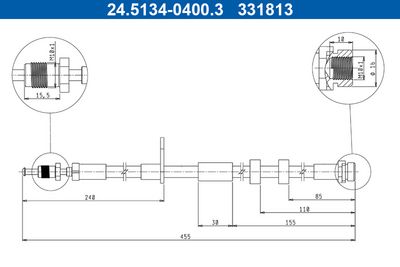 Тормозной шланг ATE 24.5134-0400.3