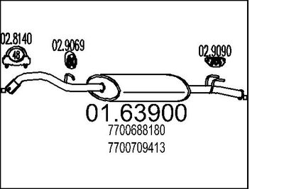 Глушитель выхлопных газов конечный MTS 01.63900