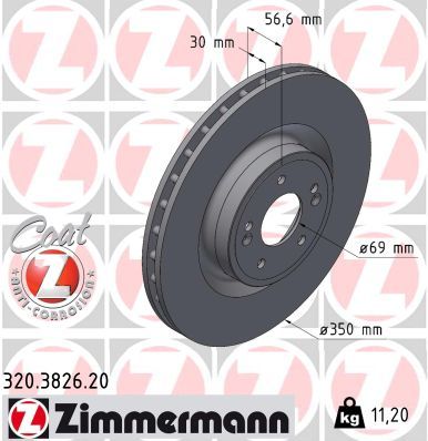 Bremžu diski ZIMMERMANN 320.3826.20