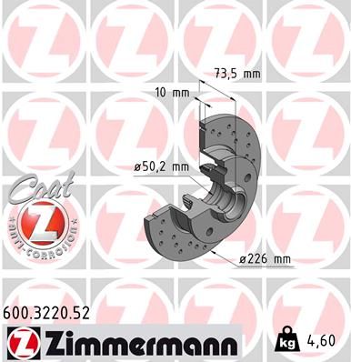 Тормозной диск ZIMMERMANN 600.3220.52