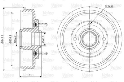 Тормозной барабан VALEO 237012