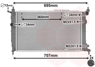 Radiators, Motora dzesēšanas sistēma VAN WEZEL 37002091