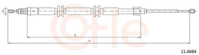 Тросик, cтояночный тормоз COFLE 11.6684