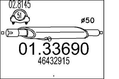 Предглушитель выхлопных газов MTS 01.33690