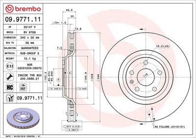 Bremžu diski BREMBO 09.9771.11