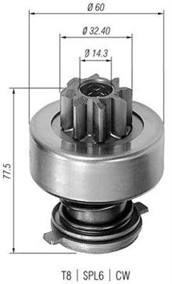 Ведущая шестерня, стартер MAGNETI MARELLI 940113020296