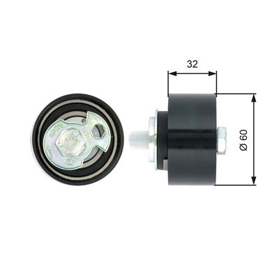 Натяжной ролик, ремень ГРМ GATES T43124