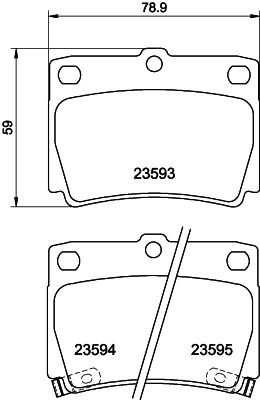 Bremžu uzliku kompl., Disku bremzes HELLA PAGID 8DB 355 009-501