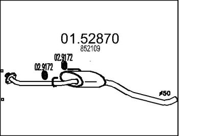 Vidējais izpl. gāzu trokšņa slāpētājs MTS 01.52870