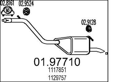 Izplūdes gāzu trokšņa slāpētājs (pēdējais) MTS 01.97710