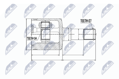 Šarnīru komplekts, Piedziņas vārpsta NTY NPW-DW-019