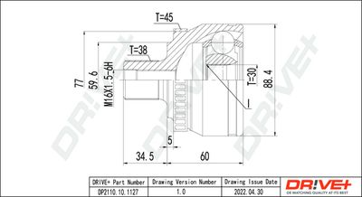 Шарнирный комплект, приводной вал Dr!ve+ DP2110.10.1127