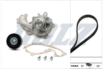 Водяной насос + комплект зубчатого ремня DOLZ KD123