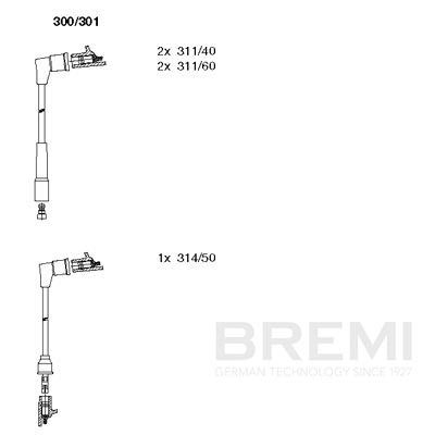 Комплект проводов зажигания BREMI 300/301