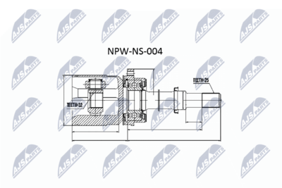 Шарнирный комплект, приводной вал NTY NPW-NS-004