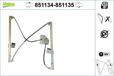 Stikla pacelšanas mehānisms VALEO 851134
