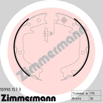 Bremžu loku kompl., Stāvbremze ZIMMERMANN 10990.157.3