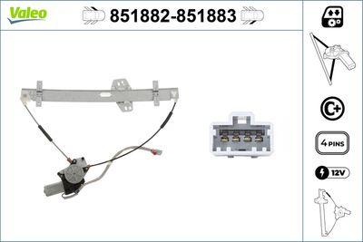 Stikla pacelšanas mehānisms VALEO 851882