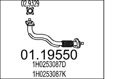 Труба выхлопного газа MTS 01.19550