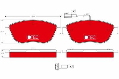 Комплект тормозных колодок, дисковый тормоз TRW GDB1483DTE