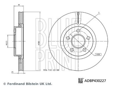 Тормозной диск BLUE PRINT ADBP430227
