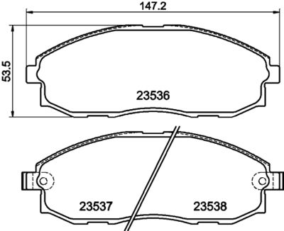 HELLA PAGID 8DB355009381 Bremžu uzliku kompl
