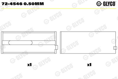 Подшипник коленвала GLYCO 72-4546 0.50mm