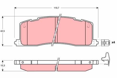 Bremžu uzliku kompl., Disku bremzes TRW GDB1138