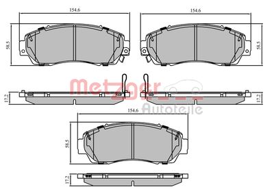 Bremžu uzliku kompl., Disku bremzes METZGER 1170911