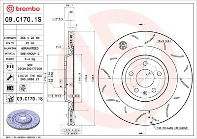 Тормозной диск BREMBO 09.C170.1S